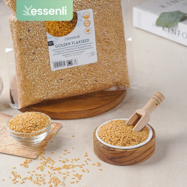 ESSENLI Organic Golden Flaxseed 500Gr / Biji Rami - Image 3