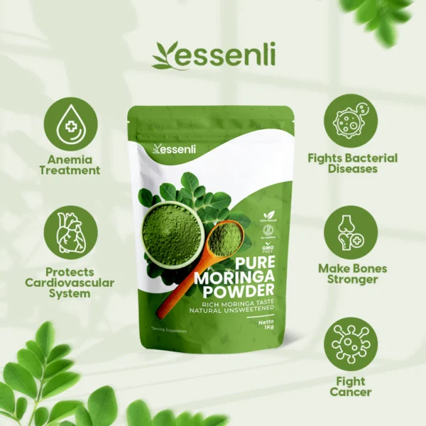 ESSENLI Bubuk Daun Kelor Halus 1 Kg / Moringa Powder - Image 3